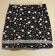 EUC Larry Levine Stretch Black & White Polka Dot Skort size 12