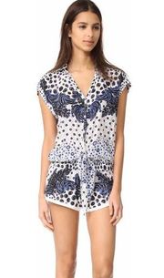 Poupette St Barth Aba Short Jumpsuit Women's Small White Black Banana