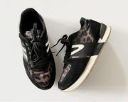 Tretorn Loyola Sneakers Size 7.5 Black Suede Animal Leopard Print Shoes