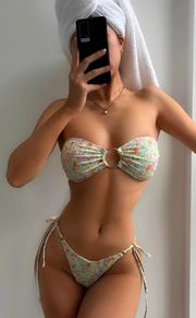 SheIn Floral Patterned Strapless Bikini