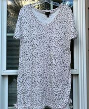 TAHARI Tunic Nightgown Size Large Cheetah Short Sleeve Gray