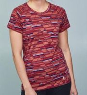 Smartwool Merino 150 Print Base Layer Top Red Short Sleeve