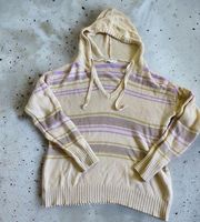 Heartloom Renee hooded striped sweater cream purple green