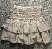 Preppy Tan Ruffle Skirt Size Small