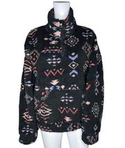 Love Tree Shirt Womens Large Black Multi Aztec Southwestern Fleece Sweatshirt