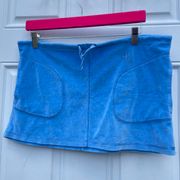 Patagonia Rhythm Organic Cotton Y2K inspired blue velour  micro mini skirt  💙