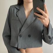 Gray Crop Blazer