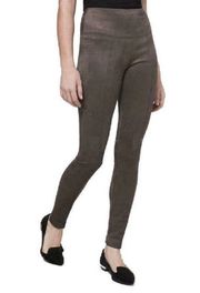 Slimming Ponte faux suede pull on high waisted leggings