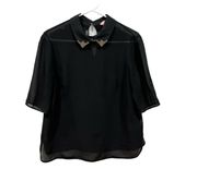 London sheer black blouse  Size 3 (8)