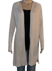 Ribbed Open Duster Cardigan Sweater