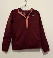 LL bean red hoodie, kangaroo pocket, sweatshirt, size XS