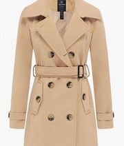 WANTDO tan classic belted trench coat size small new with tags