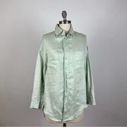 Acacia Pale Green Linen Button Down Shirt