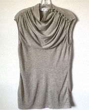 Trina Turk  Champagne Cowl Neck Gold Shimmer Tank Top