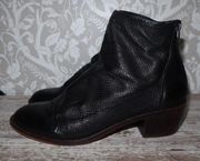 Sancia Perforated Leather Zip-Up Ankle Booties Sz 9