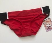 NWT joy lab red racing stripe bikini bottom small