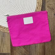 Victorias Secret PINK Canvas Pouch Small Travel Makeup Bag Zip Top 10x7.5"