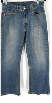 Vintage Guess Jeans Womens Distressed Straight Leg Jeans Blue Denim Size W32 L30