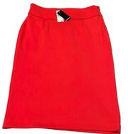 NWT premise studio red straight side zip midi skirt