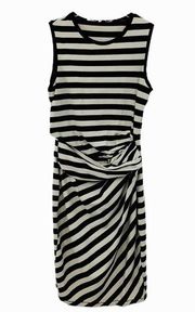 Rachel Rachel Roy Women's Mini Fitted Bodycon Black Tan Stripe Dress Size Medium