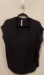 Black Short Sleeve Sleeveless Top