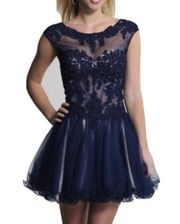 Dave and Johnny Navy Formal Minidress Sz 1/2 MSRP: $300