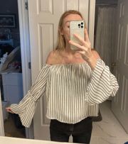 Striped Off The Shoulder Top