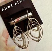 Anne Klein gold tone orbital oval lever earrings