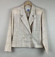 Christian Dior Blazer Women 8 Vintage Linen Blend Brown Neutrals Stained