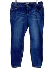 For the Republic Jeans Blue Skinny Ankle Mid Rise Medium Blue Women's Size 14/31