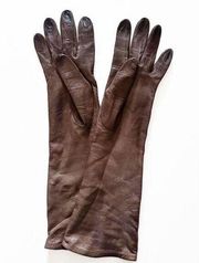 Women's Vintage Brown Leather Gloves