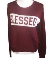 MODERN LUX BURGUNDY INSPIRATIONAL BLESSED CHIC SWEATER SIZE XL