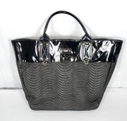 Versace Parfums Black Large Tote Bag