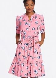 Pink Floral Midi Dress Size 3X EUC