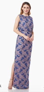 Jolie Blouson Column Gown-Style #8617406-Amethyst/Navy-Sz 14-NWT
