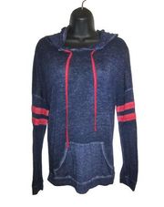 Derek Heart Blue and Red Hoodie Long Sleeve Women Tops M