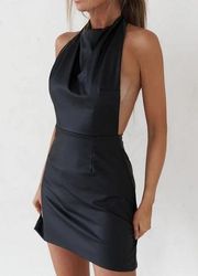 Finders Keepers black halter backless dress.