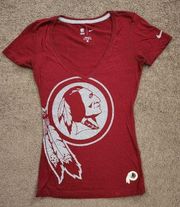 Nike Vintage! Burgundy/Grey Redskins V-Neck Tee, Women's XS