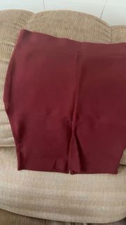 Deep Red Pencil Skirt