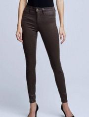 NWT L'AGENCE Marguerite High Rise Skinny Jean in Chocolate Coated - Size 24