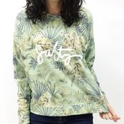 BODYGLOVE Small Pastel Green Lets Get Salty Surf Palm Pullover Sweatshirt Beach