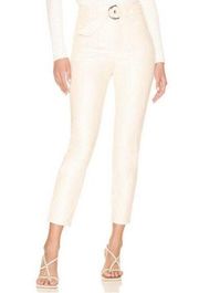 Revolve Superdown Chanice Belted Cream Faux Leather Pants Women’s Size Medium