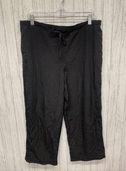Womens Size M LL Bean Nylon Cropped Pants UPF 50 Black NWT