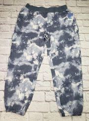 Abound Womens Slim Fit Baggy Jogger Pants Blue Tie Dye Size Large