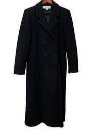 Long Winter Overcoat Peacoat Black 100% wool women’s coat size 12