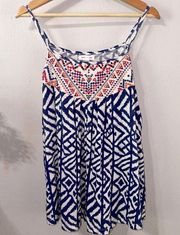 Beach Lunch Lounge Tribal Patterned Tank Size Large