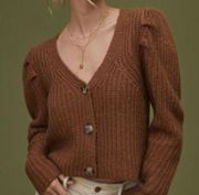 Anthropologie Current Air Puff Sleeve Cardigan