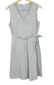 Gray Faux Wrap Sleeveless Casual Organic Cotton Athletic Belted Dress M