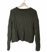 Charlotte Russe Olive cable knit cropped sweater