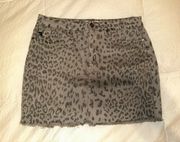 KanCan Raw Hem Animal Print Skirt